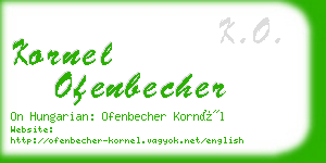 kornel ofenbecher business card